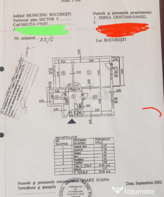 2 Camere , Decomandat , Etaj 1/7 , Zona Giurgiului