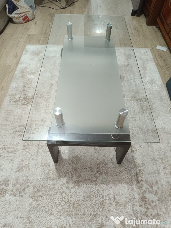 Masa de cafea din sticla 110x55x55
