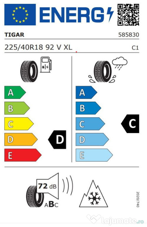 Set anvelope de iarna Tigar WINTER 225/ 40R18 92V XL
