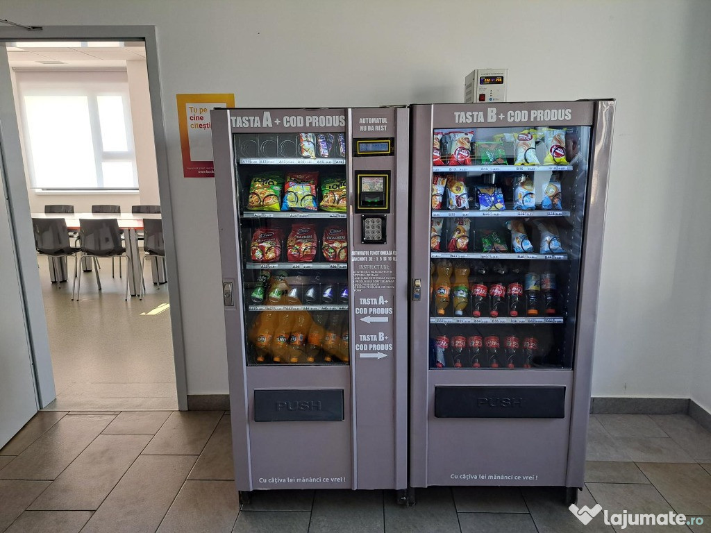 Ansamblu de două automate snack, Automat băuturi reci, Cititor ICT