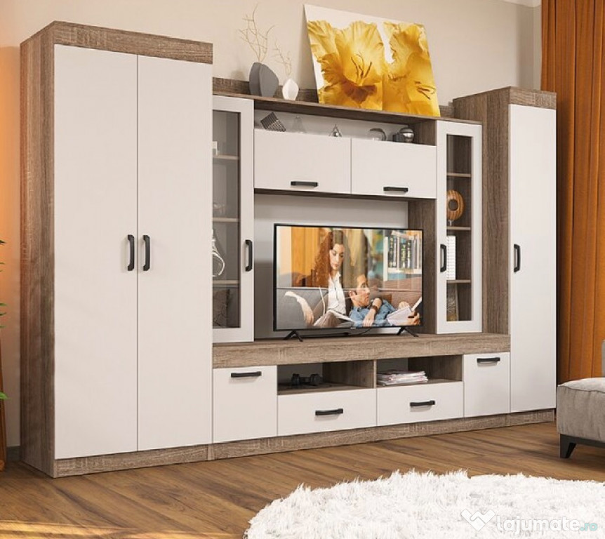 Set living Veronica nou sigilat cu factură – stejar Sonoma bej, modern