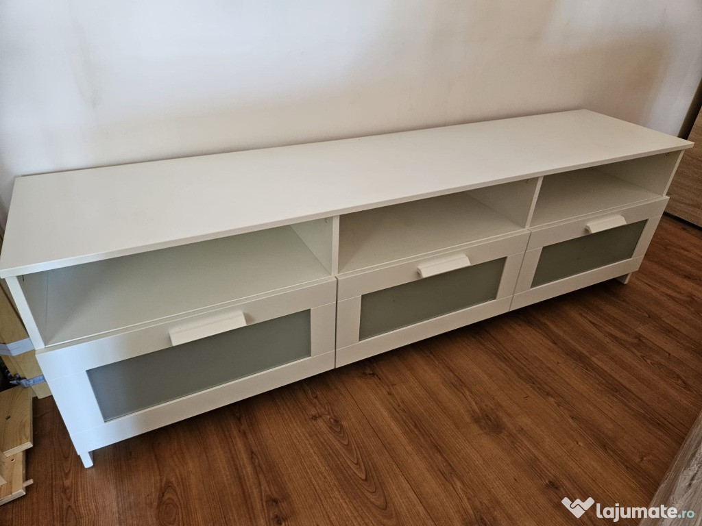 Comoda TV Ikea Brimnes, alb, 180x41x53 cm