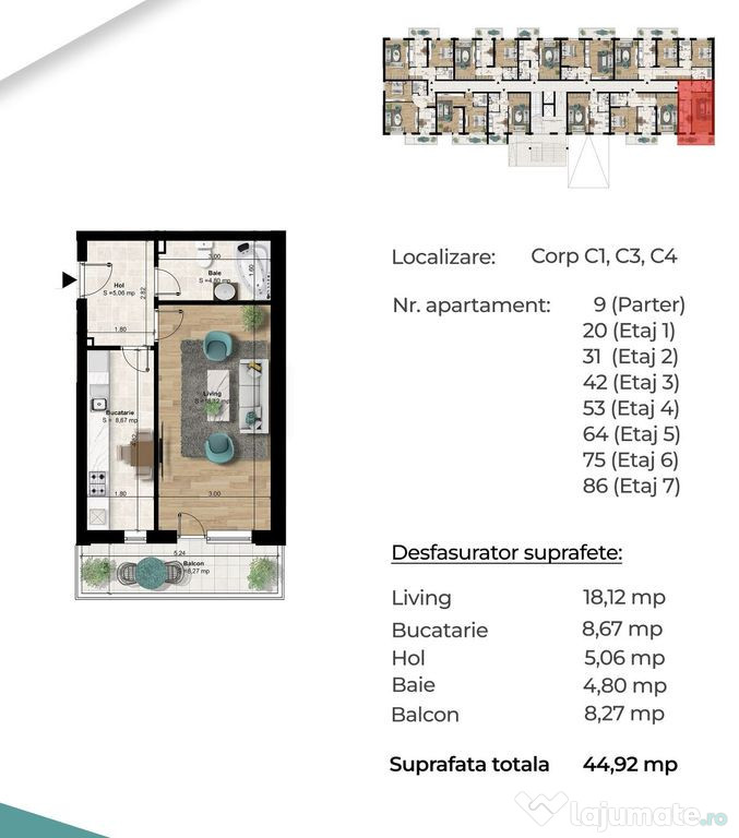Gars.dec, generoasa/8min metrou Berceni, 45 mp