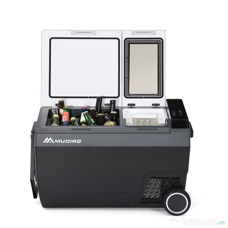 Frigider auto portabil Mudiro 45L cu roți și aparat de gheață - 12V