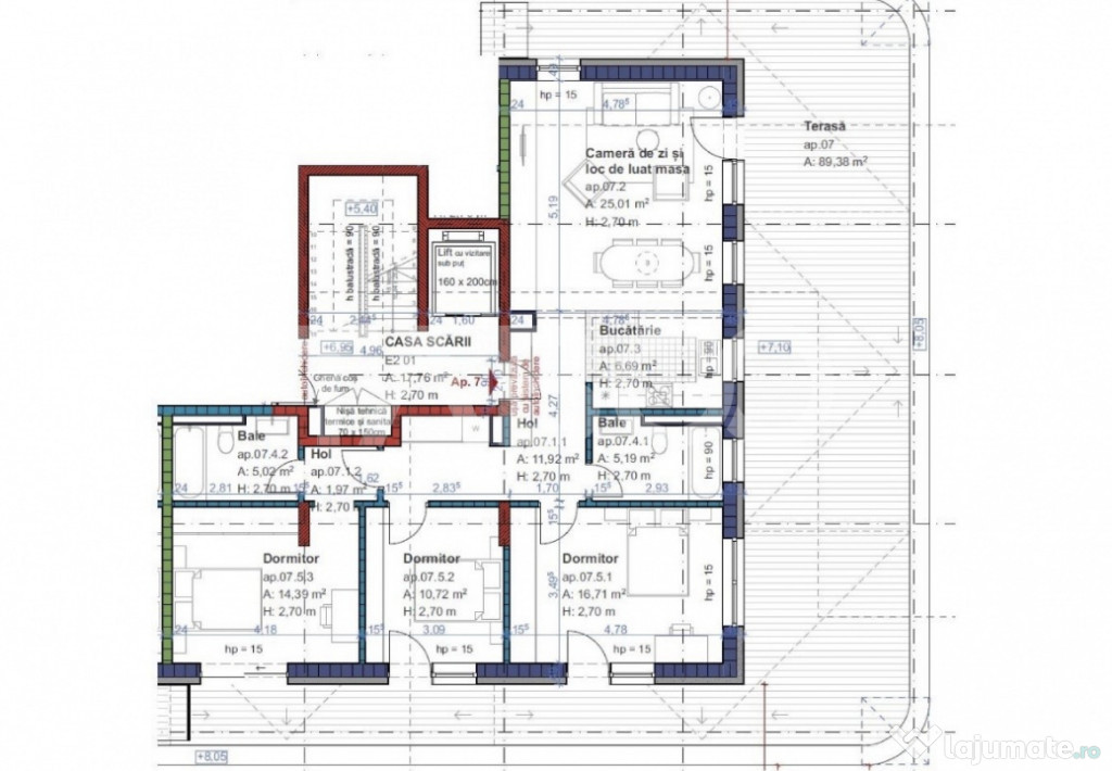 De vanzare penthouse cu terasa de 90 mp in Iris zona Parc Ar