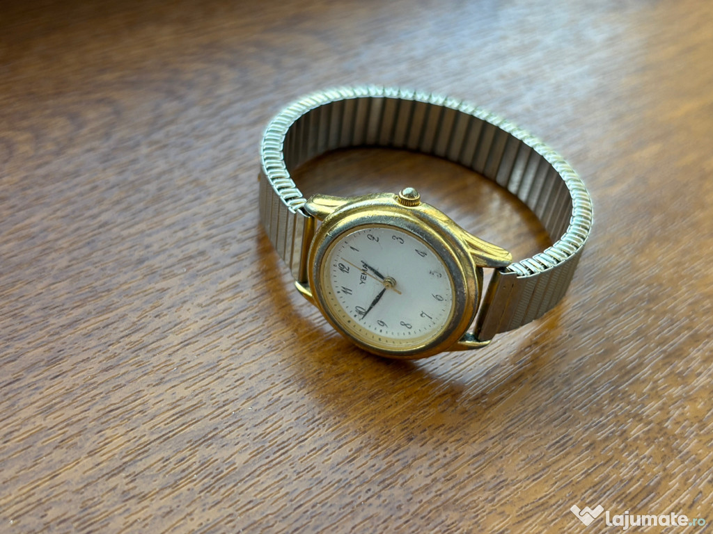 Yema ceas-carcasa aurie,brățară extensibila,functional