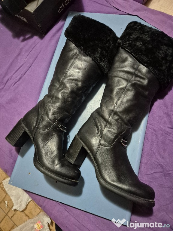 Cizme dama piele naturala imblanite, CESARINI, Romania, marime 41
