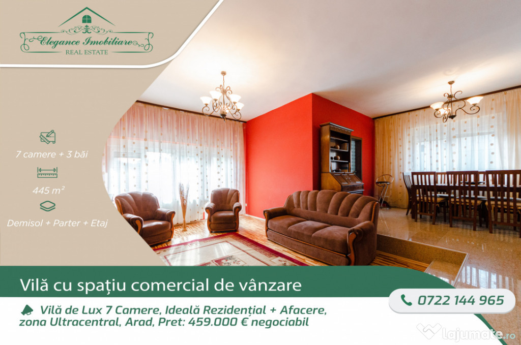 Vila de Lux 7 camere, Ideala rezidențial + afacere, zona Ul