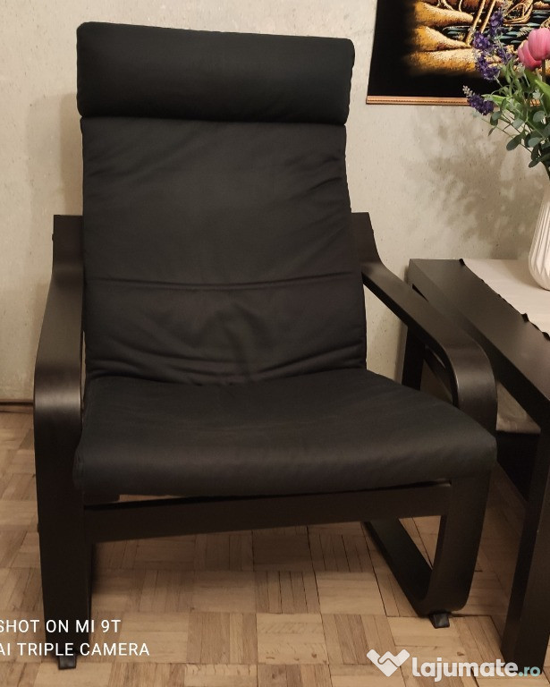 Fotoliu negru stil Ikea