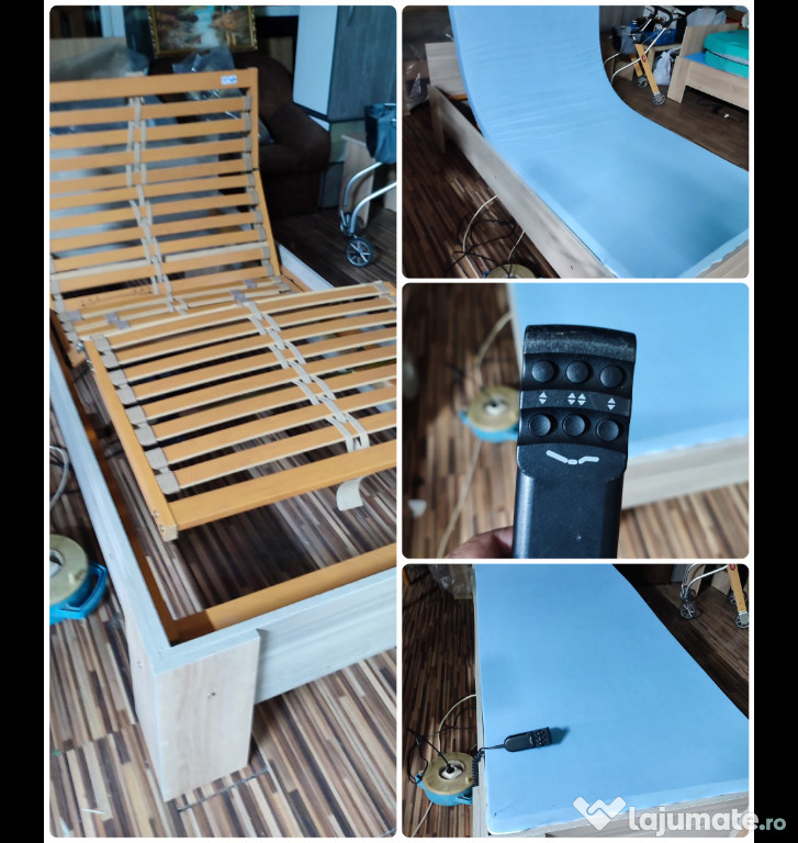 Pat somieră electrica,saltea 90x200 cm