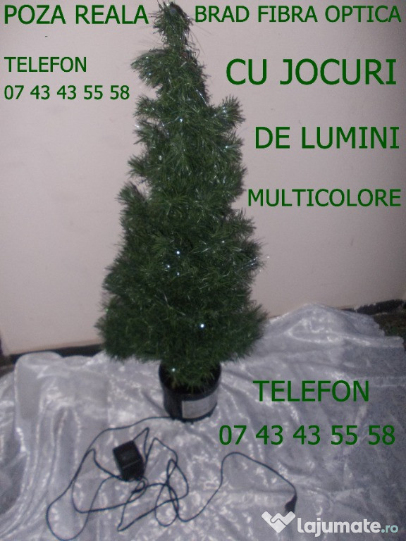 Brad 1,2metri cu Fibra optica multicolora sau Costum MOS CRACIUN adult