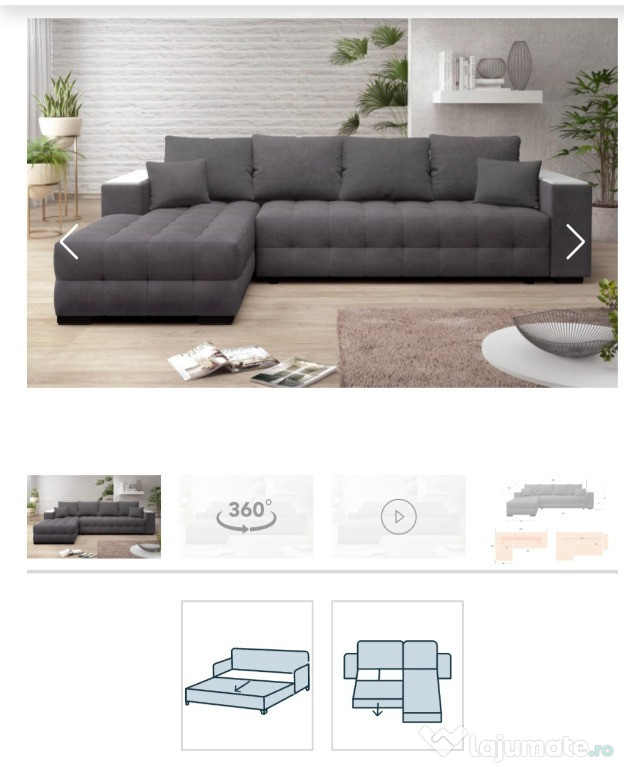 Vand coltar gri cu crem