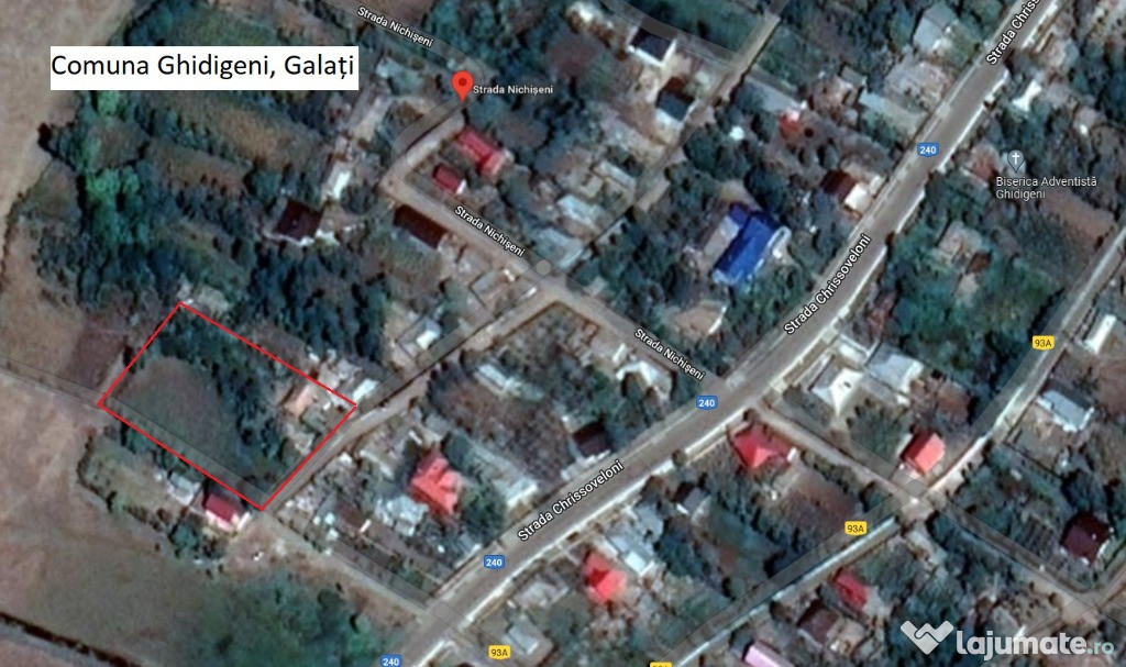 Teren și casă de vânzare în Ghidigeni, județul Galați