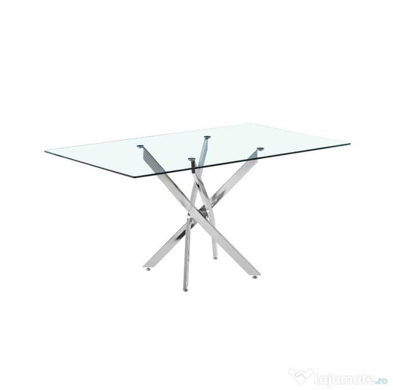 Masă dining cu sticlă securizata 10 mm grosime, 160X90X75 cm