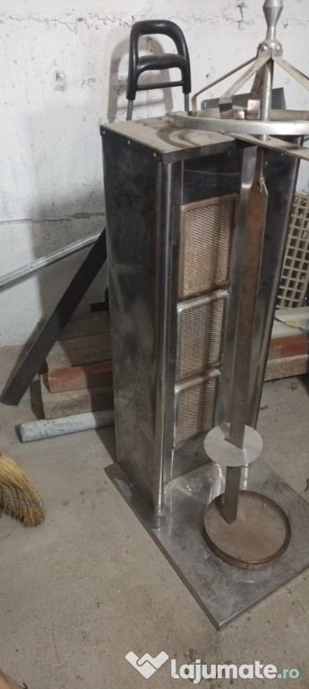 Aparat kebab/shaorma pe gaz 3 arzătoare manual