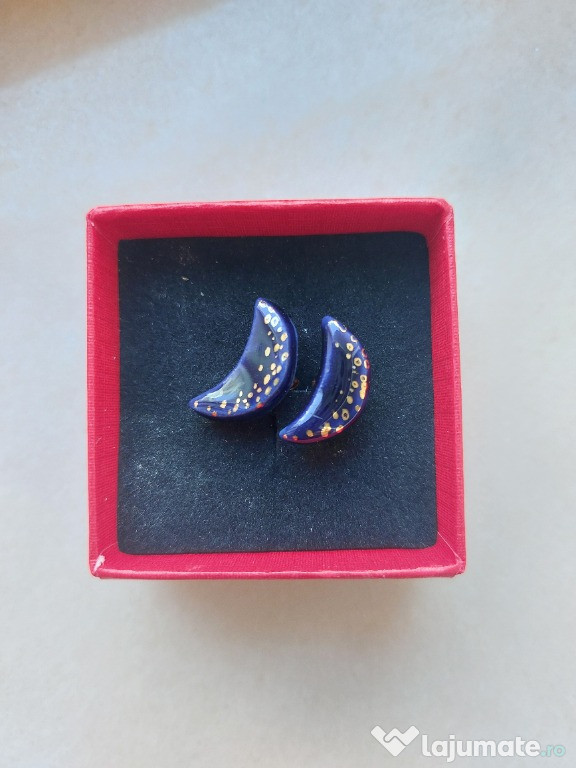 Cercei argint si portelan