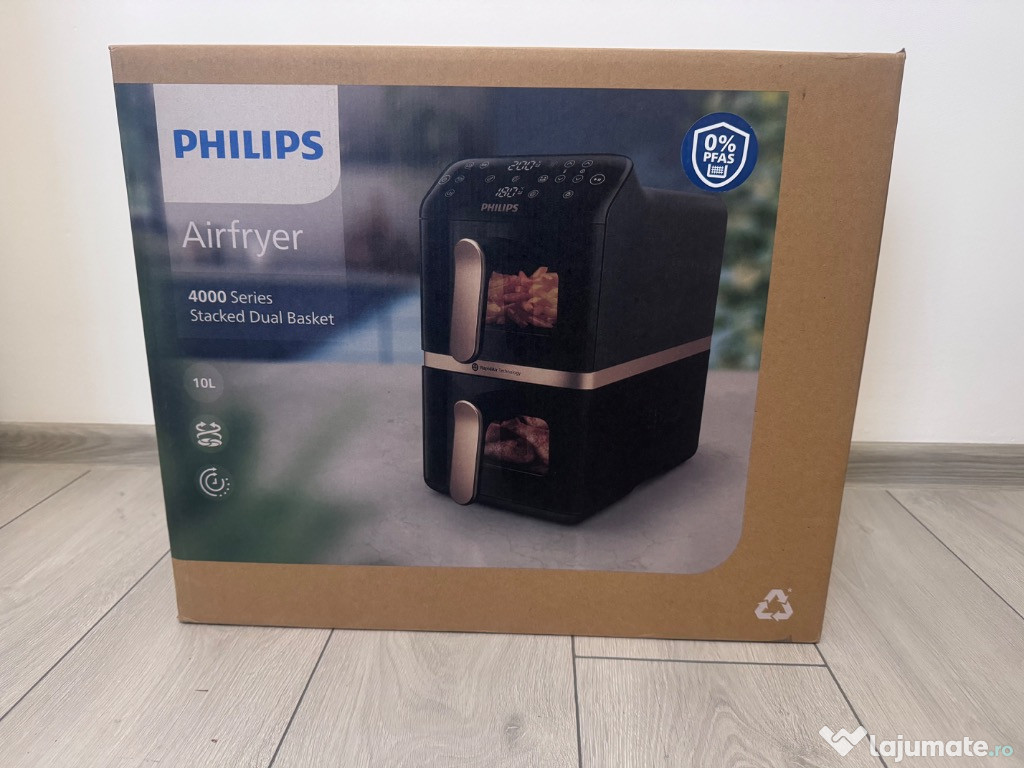 Friteuza cu aer cald dublă Philips Seria 4000- Sigilată