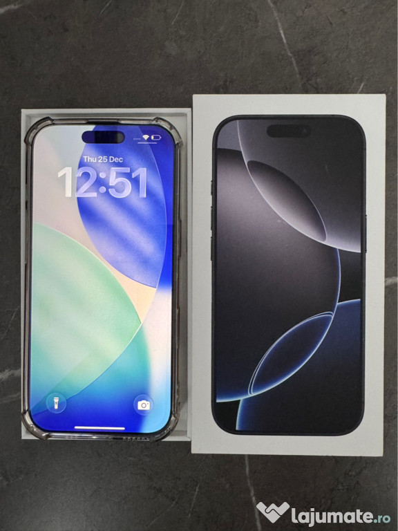 Iphone 16 Pro,128 GB,Black Titanium,La cutie cu IMEI