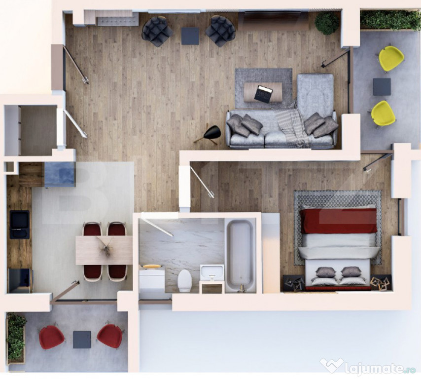 Apartament cu 2 camere, 52,5mp, Unirii Green Properties