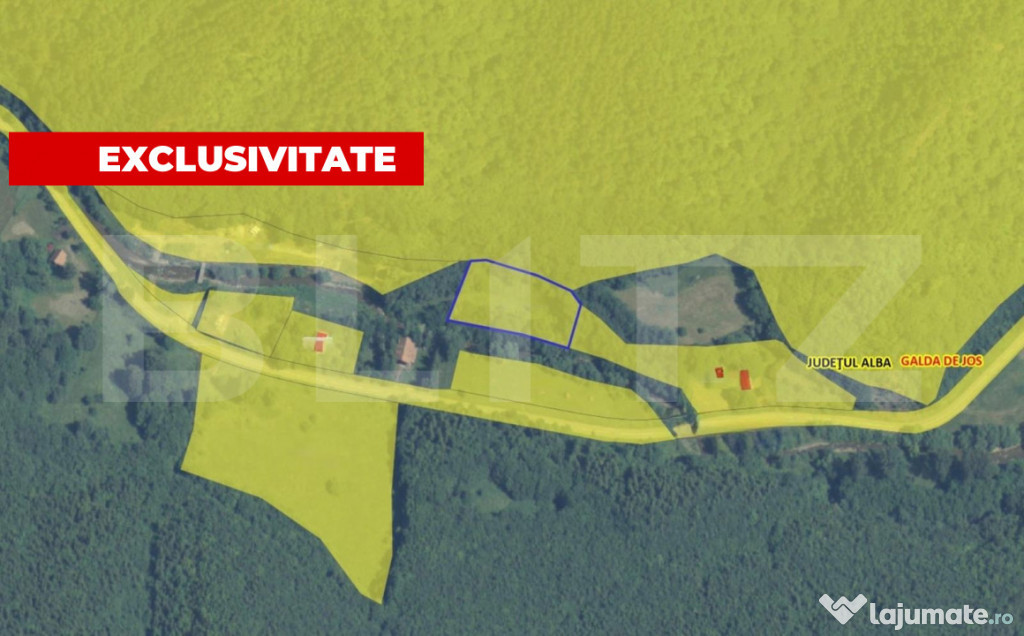 Teren intravilan 5542 mp, 2 CF-uri, Poiana Galdei