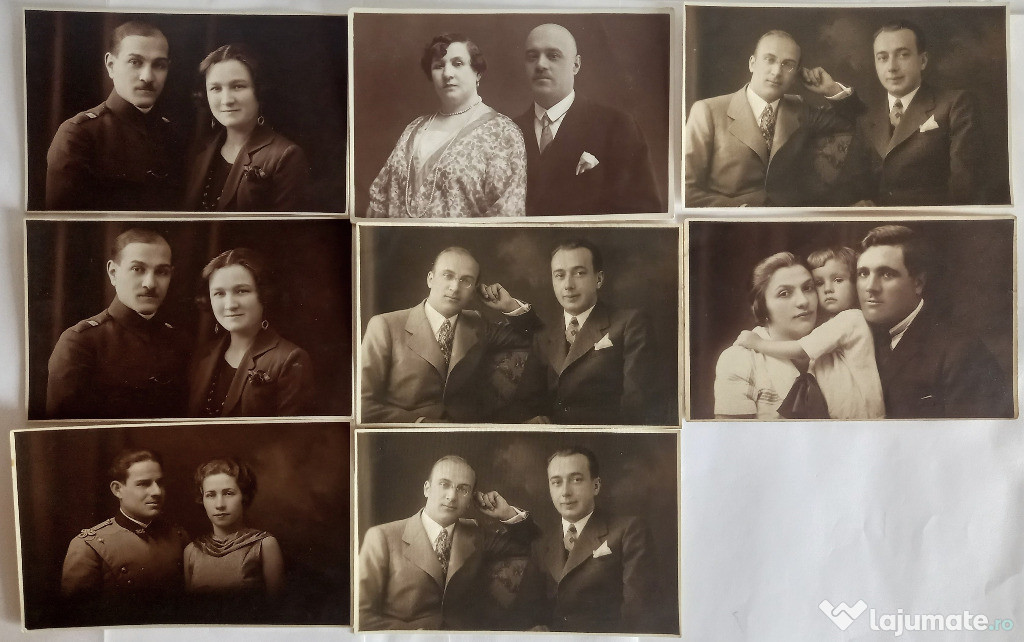 8 foto vechi de familie, tip carte poștală, ateliere maramureșene