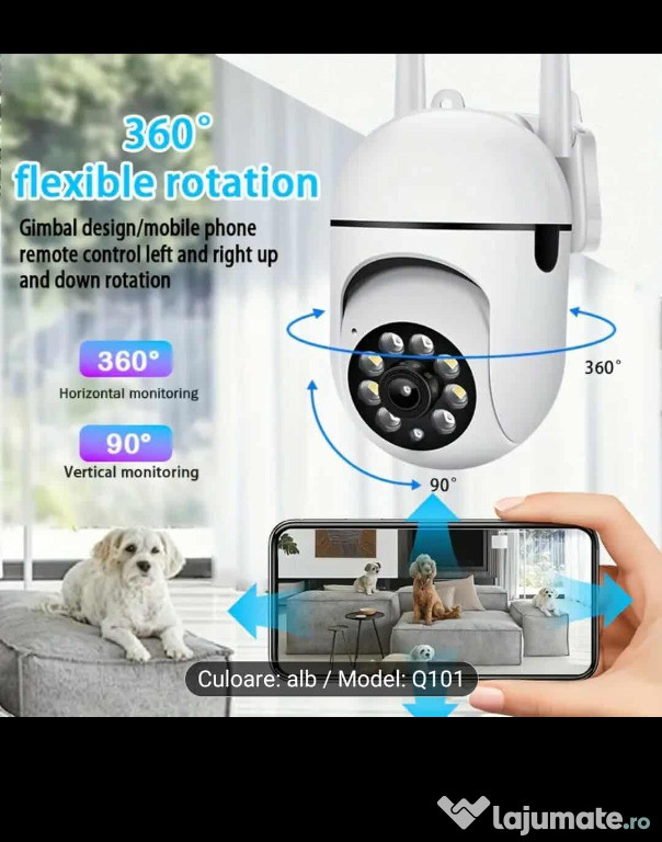 Camera de supraveghere inteligenta 1080P wireless WiFi,produs nou