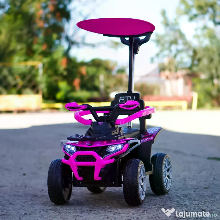 ATV electric cu maner 4 in 1, Kinderauto Hercules 35W 6V, RC #pink