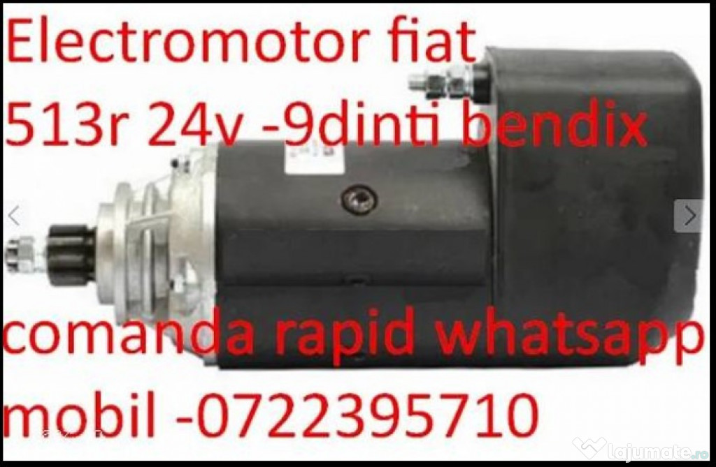 Electromotor tractor fiat 513r 12v-24v 9dinti bendix motor tractor fia