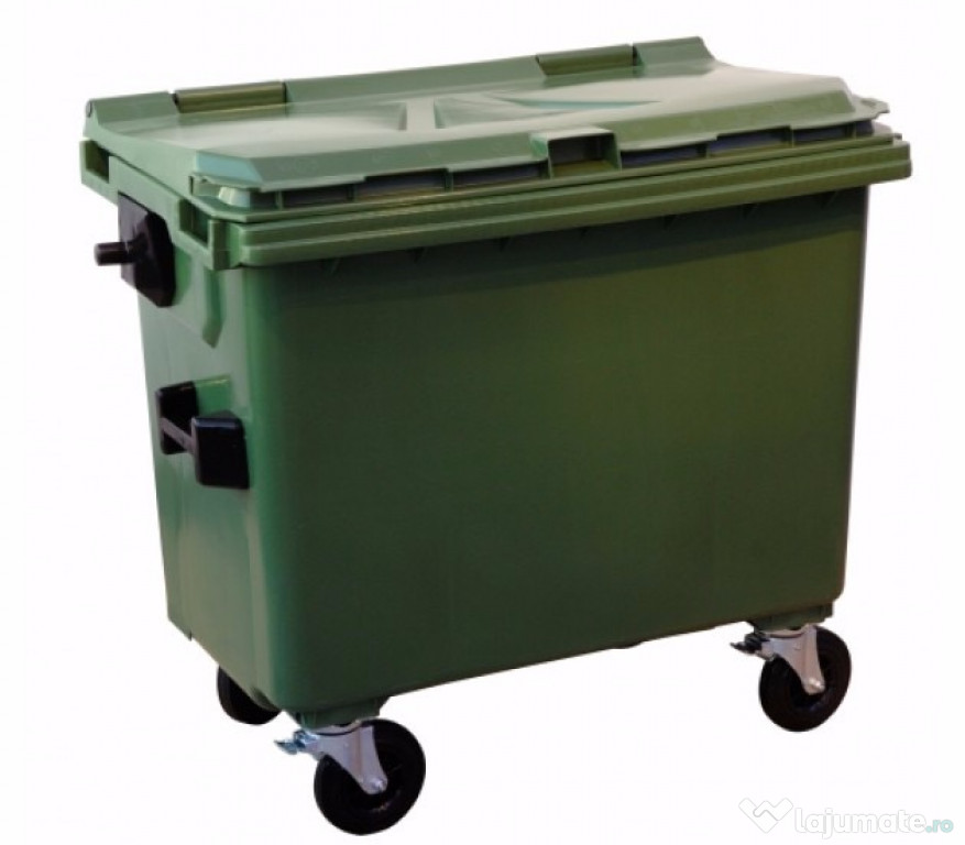Container HDPE 660 litri cu Capac Plat, Tomberoane Plastic