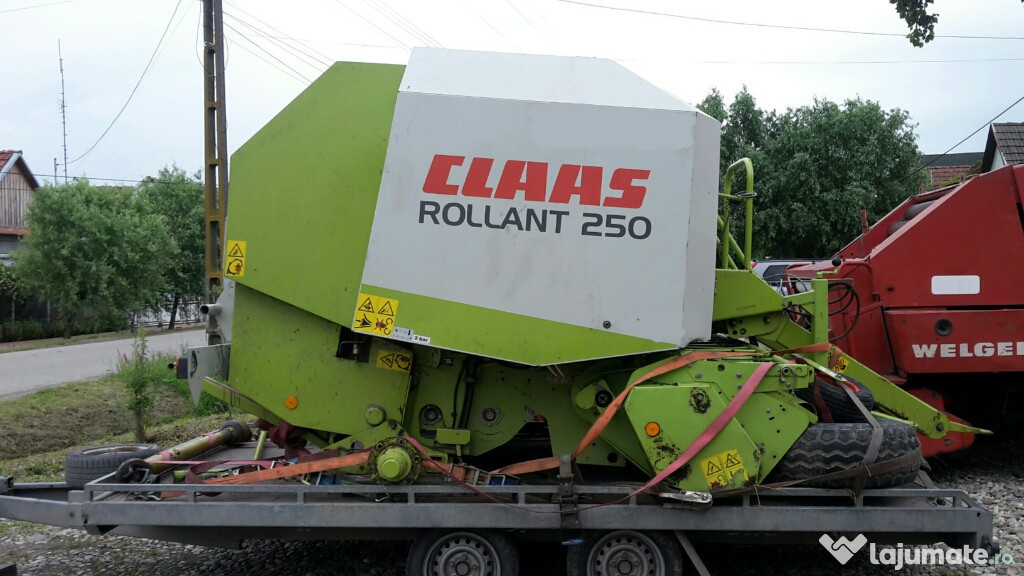 Claas rollant 250 , plasa + ata , presa de balotat rotunda