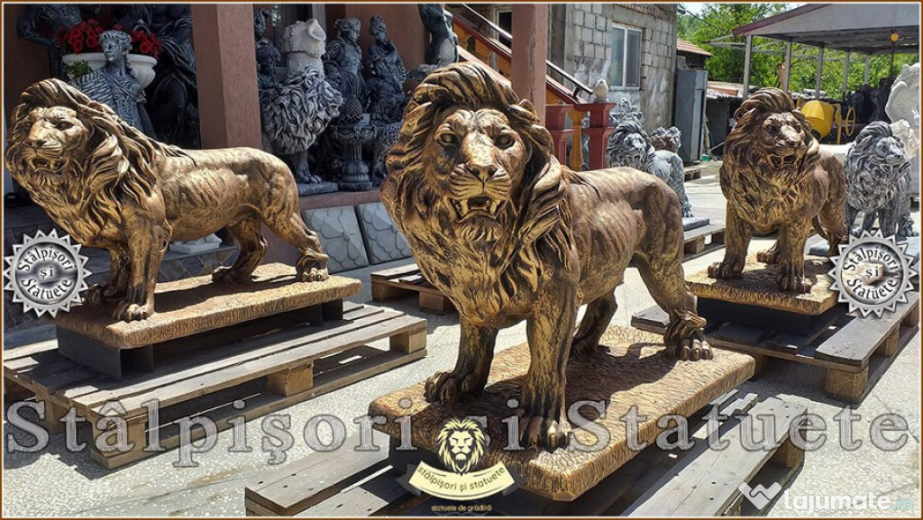 Statuetă leu mare în picioare, arămiu, model S33.