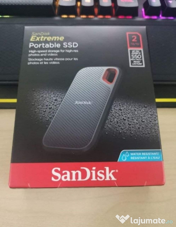 SSD extern portabil compact SanDisk Extreme 2TB nou SIGILAT