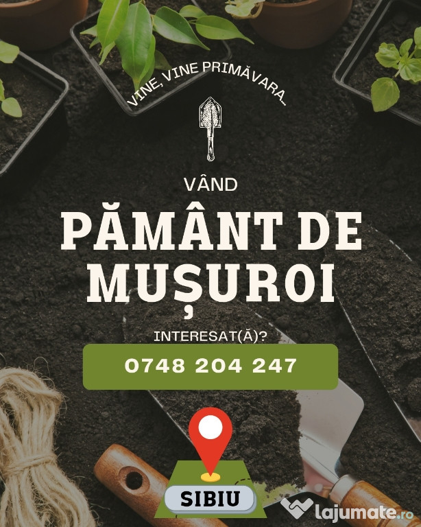 Pământ de mușuroi, ideal pentru gazon, flori, răsaduri!