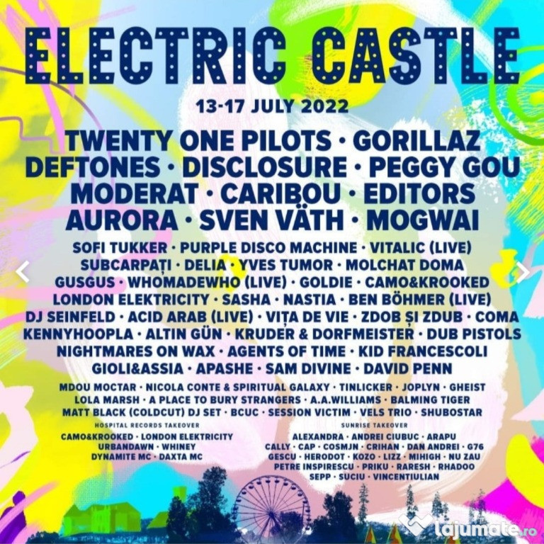 2 Bilete Electric Castle perioada 13 - 17 iulie 2022