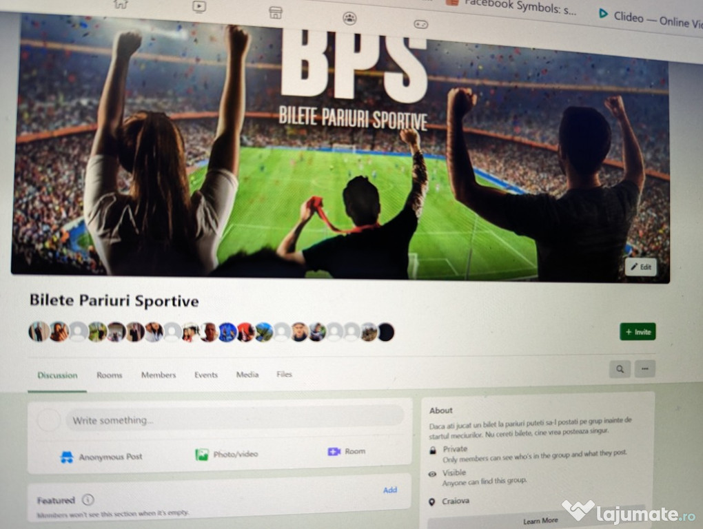 Grup Facebook sport, pariuri cu 28.000 membri