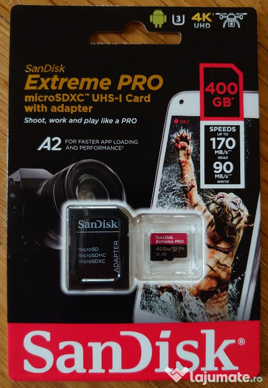 Card memorie microsdxc SanDisk Extreme Pro 400GB