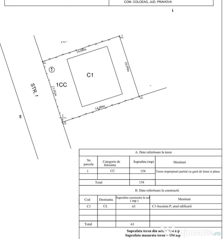 COLCEAG - casa 63 mp , teren 154 mp la 21900 euro