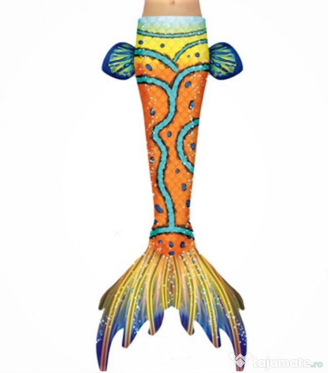Costum Sirena Printesa Ariel THK®, Galben Soare, 120 cm