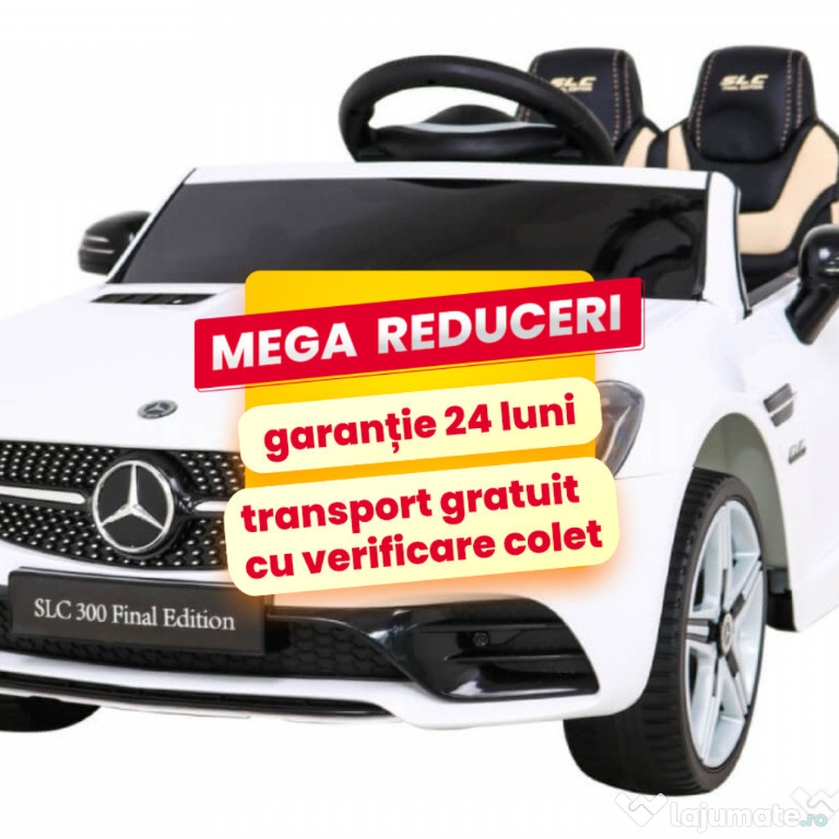 Masinuta Electrica Copii 1-4 Ani Mercedes SLC 300 Roti Moi, 60W Alb