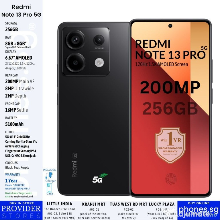 Xiaomi Redmi Note 13 Pro 5G, 256GB, 8GB RAM nou sigilat+2 ani Garantie