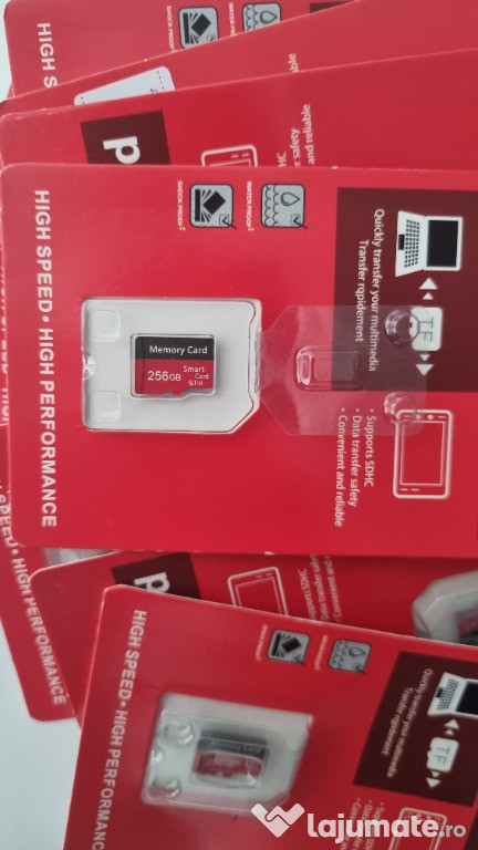 Card memorie 256GB nou sigilat.Rezistent la apa/socuri SDHC