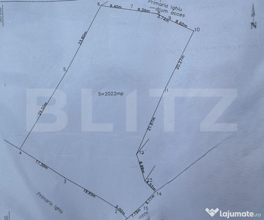 Teren intravilan 2022mp, zona Sard - Ighiu