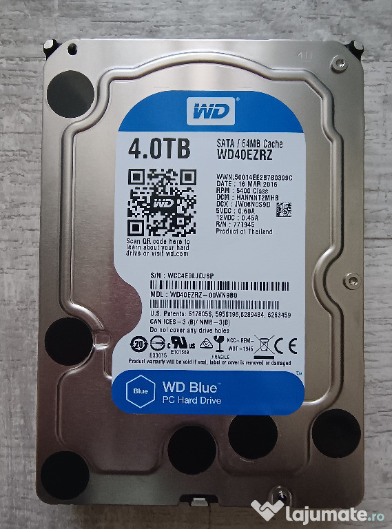 Hard disk desktop Western Digital Blue 4TB SATA 3.5 inch. Impecabil!