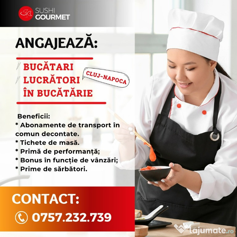 Angajam lucrator in bucatarie stand SUSHI - CLUJ NAPOCA