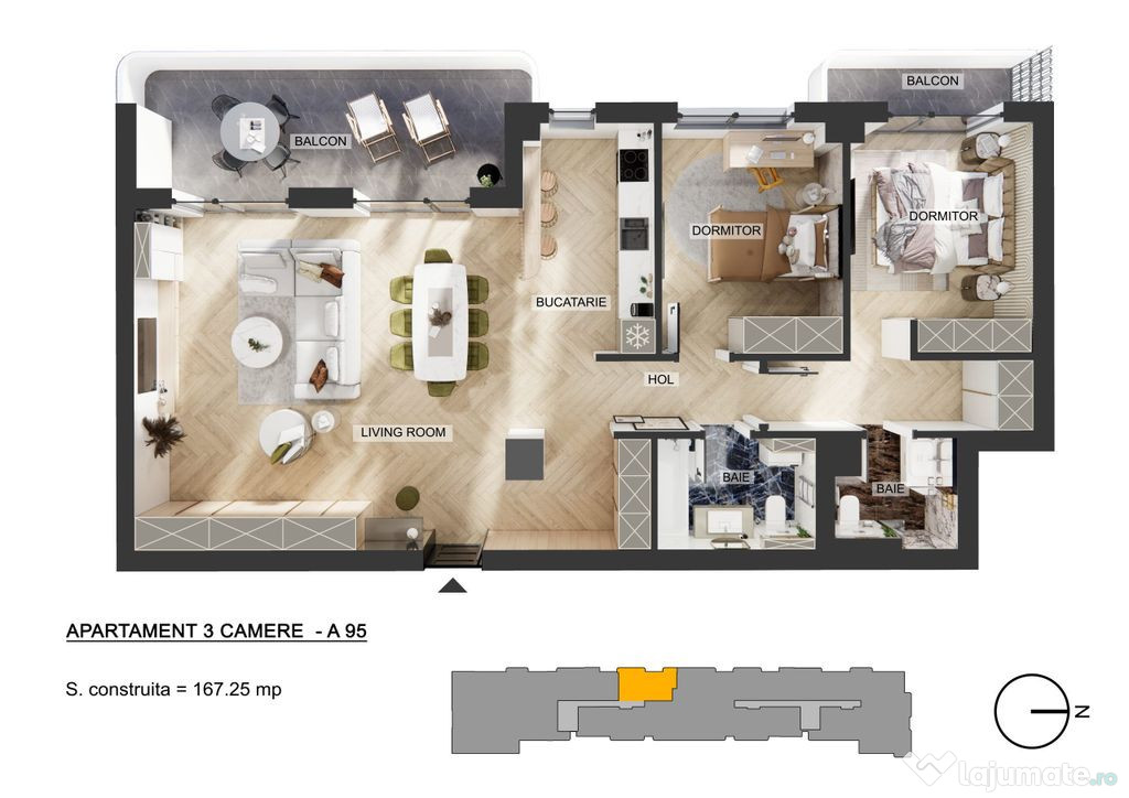 Apartament 3 camere | Pipera Plaza | Bloc Finalizat