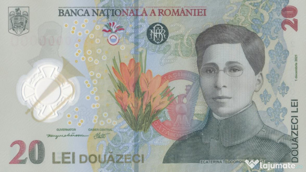 Bancnota 20 LEI Ecaterina Teodoroiu