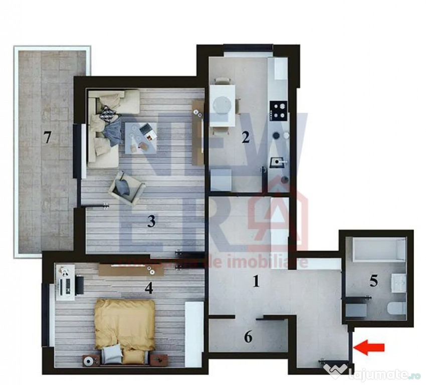 Apartament cu 2 camere de vanzare in Bragadiru