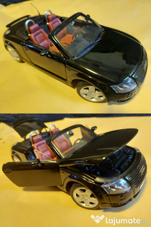 Macheta auto Audi TT Roadster, 1:18, Black, metalica (Maisto)