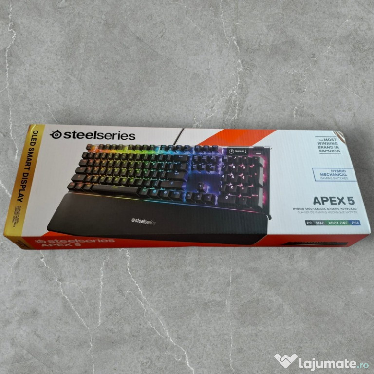 Tastatură Gaming SteelSeries Apex 5 - Nouă