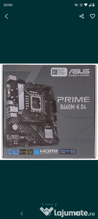 Placa de baza Asus Prime b660m-k D4